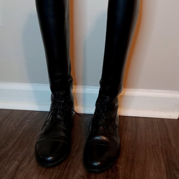 E. Vogel custom black leather field boots ladies size 7 - Picture 1 of 11